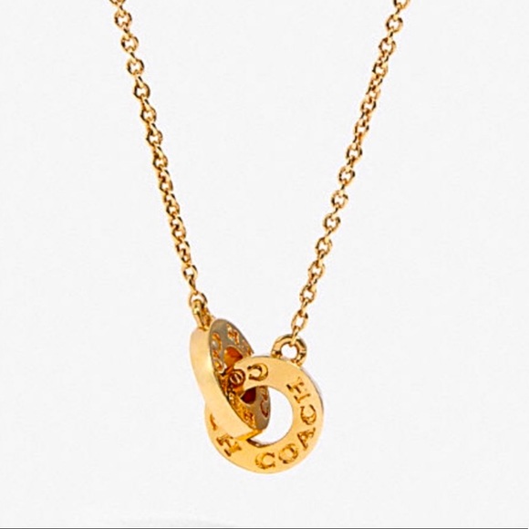 Coach Interlocking Open Circle Pendant Necklace NWT